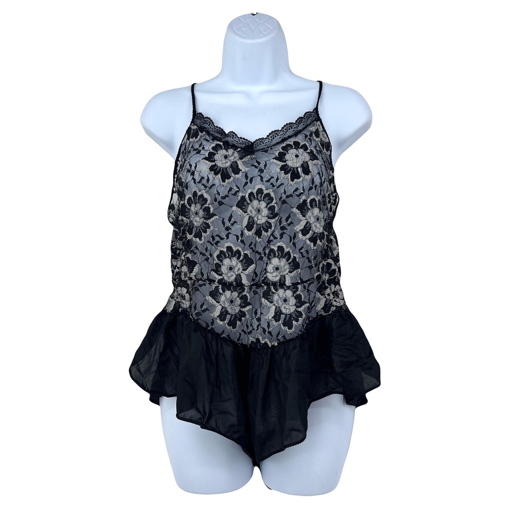 vintage 80s teddy negligee‎ lingerie L